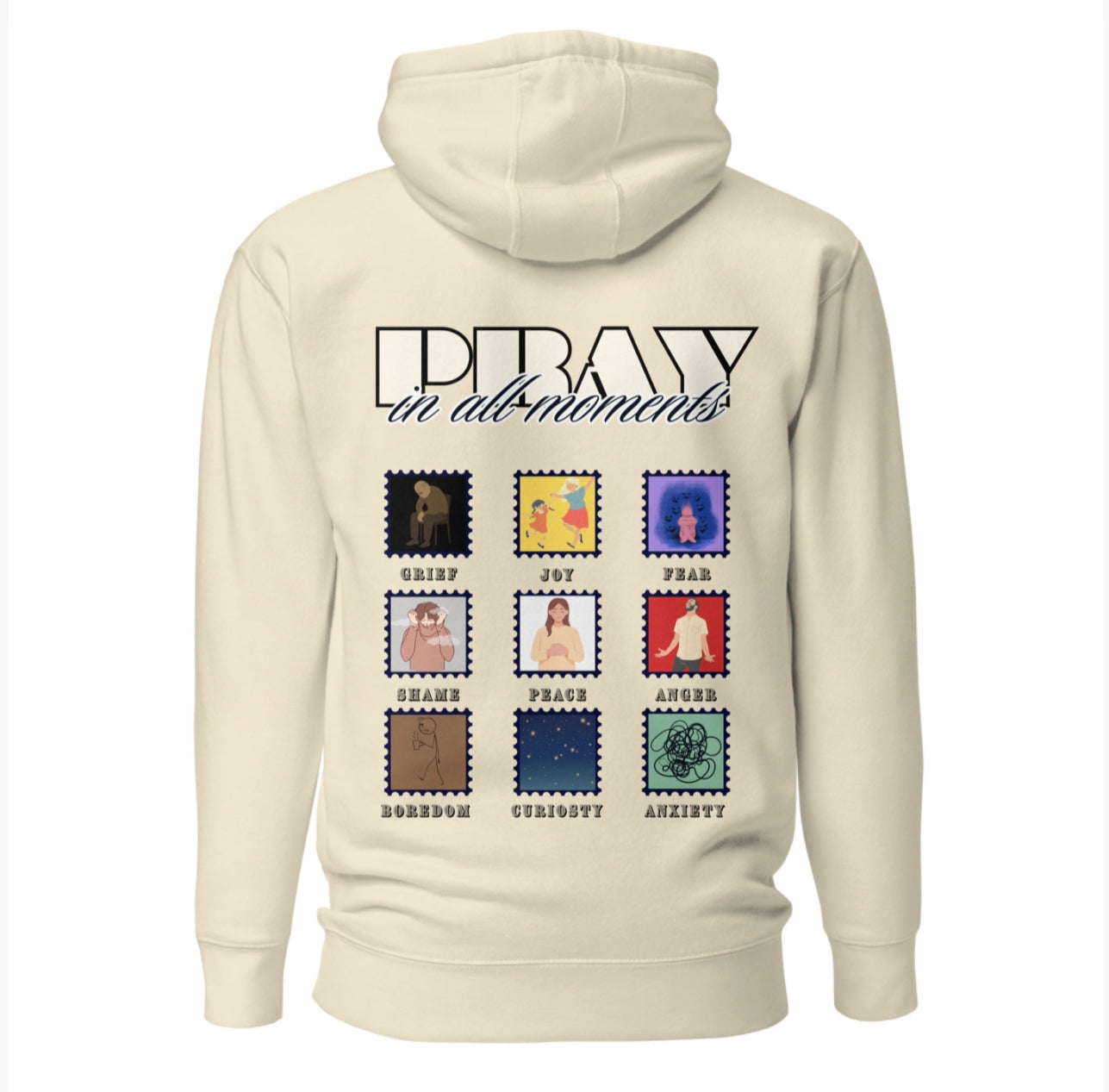 Pray in all Moments Hoodie Desert Sand
